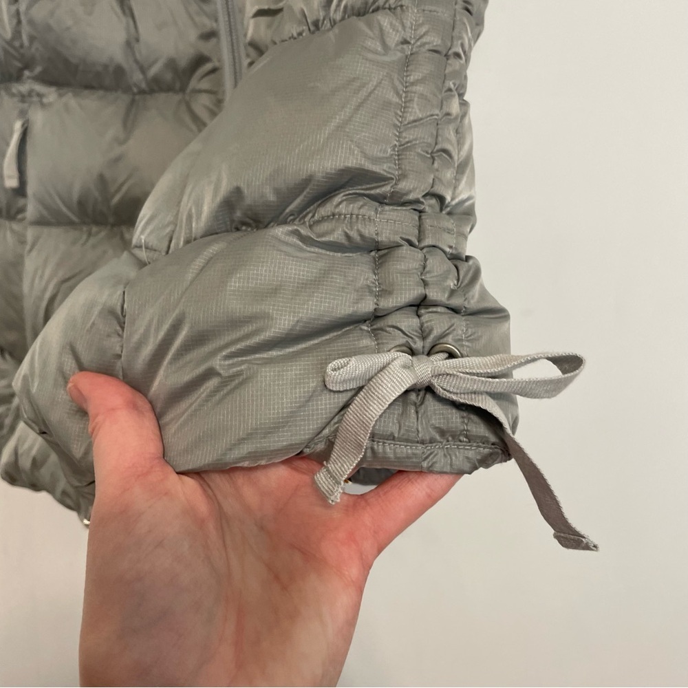 EDDIE BAUER 550 Fill Power GOOSE DOWN Puffer Vest Gray Grey Hooded Winter Small - Picture 8 of 16